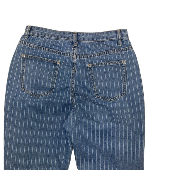 Nasty Gal High Waisted Denim Striped Mom Jeans Size 6 - Picture 15 of 16